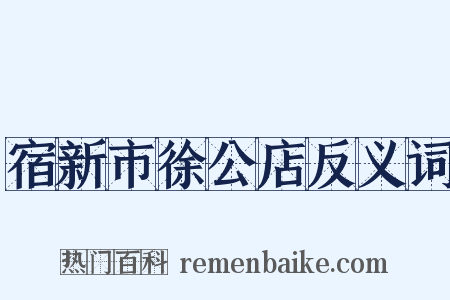 宿新市徐公店反义词是什么意思的图片